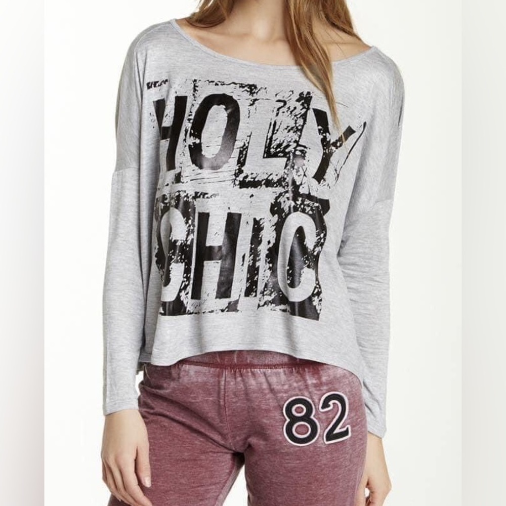 NWT Rampage Graphic Open Drape Back Tee—Small Large
